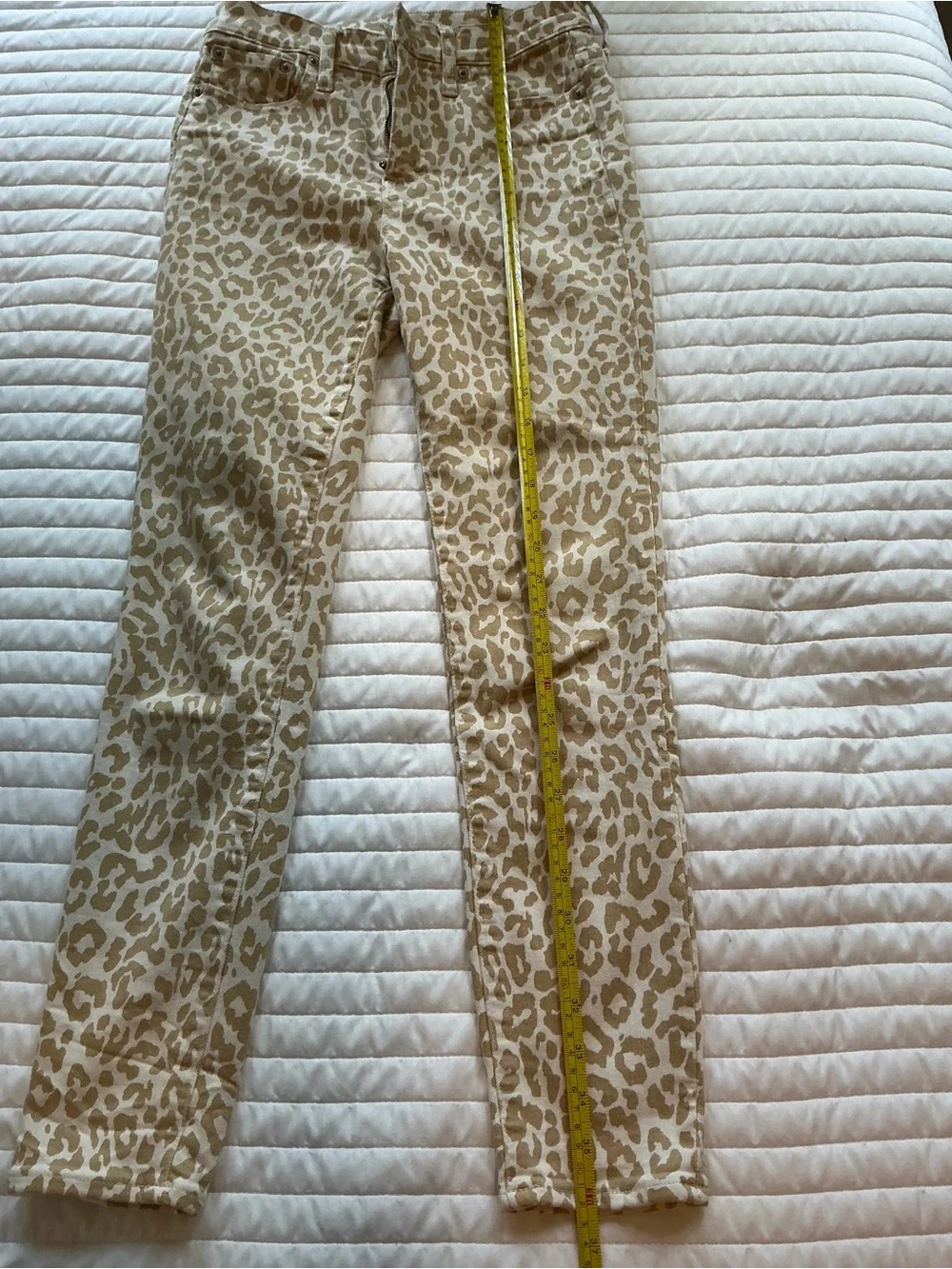 J. Crew Beige and Cream Leopard Skinny Jeans